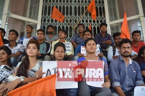 ABVP hits Tripura University against extreme fee hike, result scams : Corruption against VC & team !